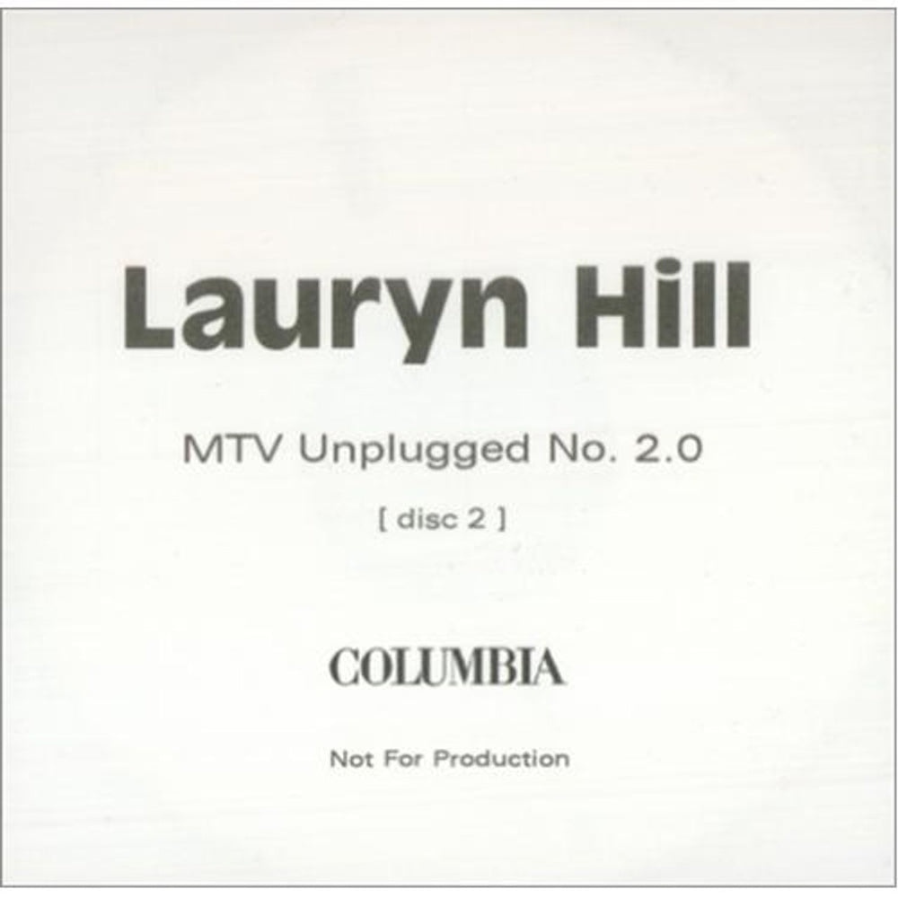 Lauryn Hill MTV Unplugged No. 2.0 UK CD-R acetate CD-R ACETATE