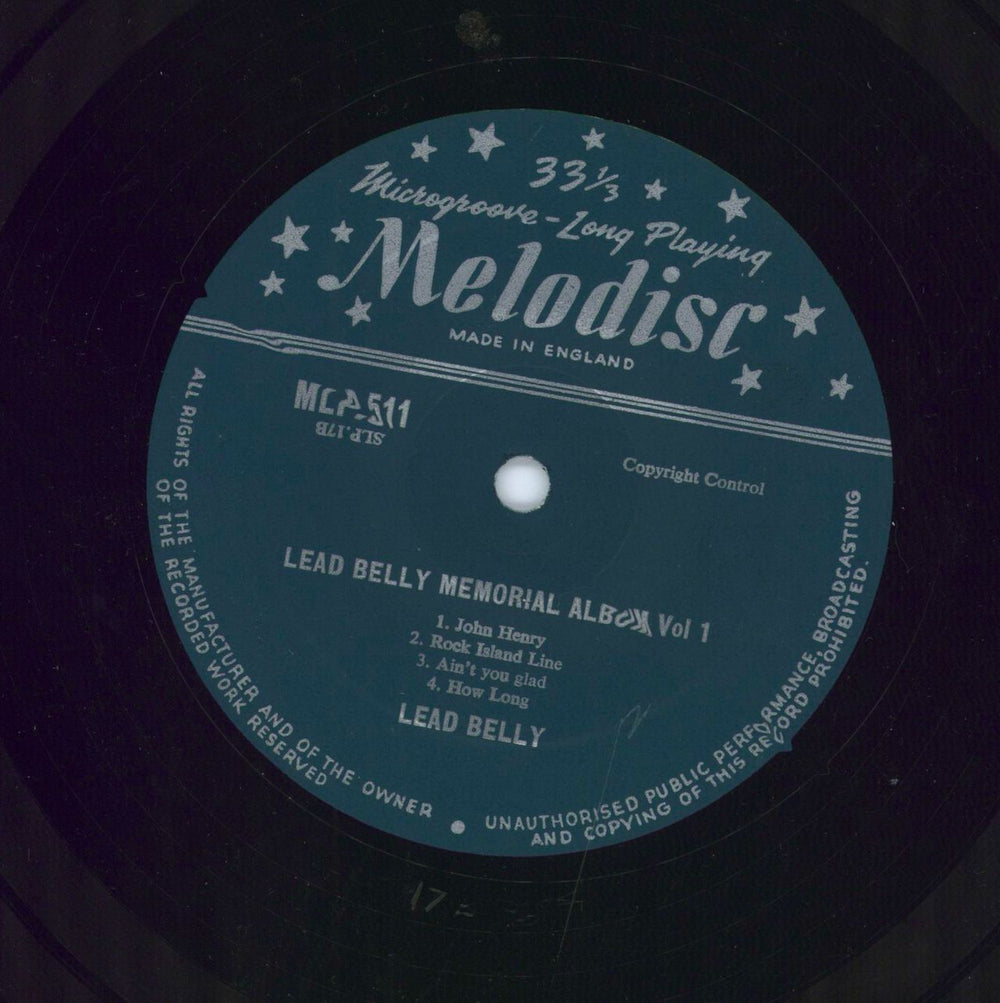 Leadbelly Leadbelly Vol. 1 UK 10" vinyl single (10 inch record)