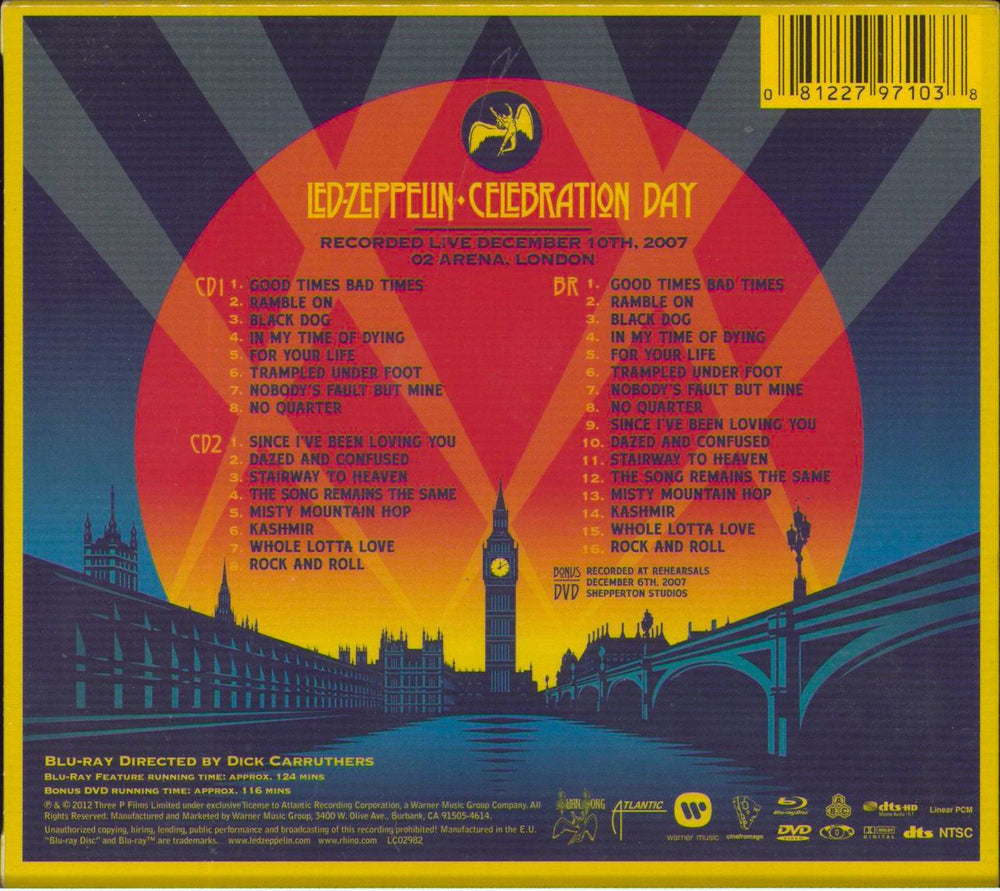 Led Zeppelin Celebration Day [2CD/Blu-Ray & DVD] - Sealed UK 2-disc CD/DVD set 081227971038