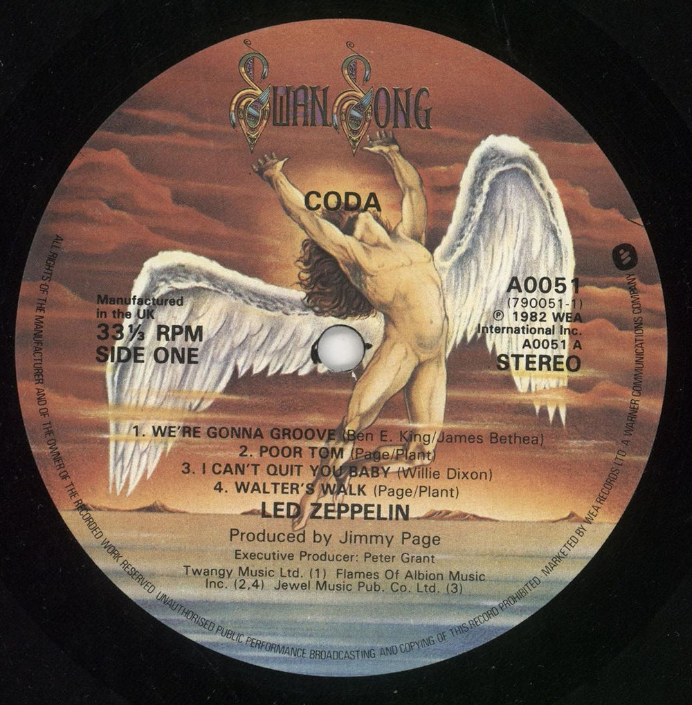 Led Zeppelin Coda - 1st - VG UK vinyl LP album (LP record) ZEPLPCO721535