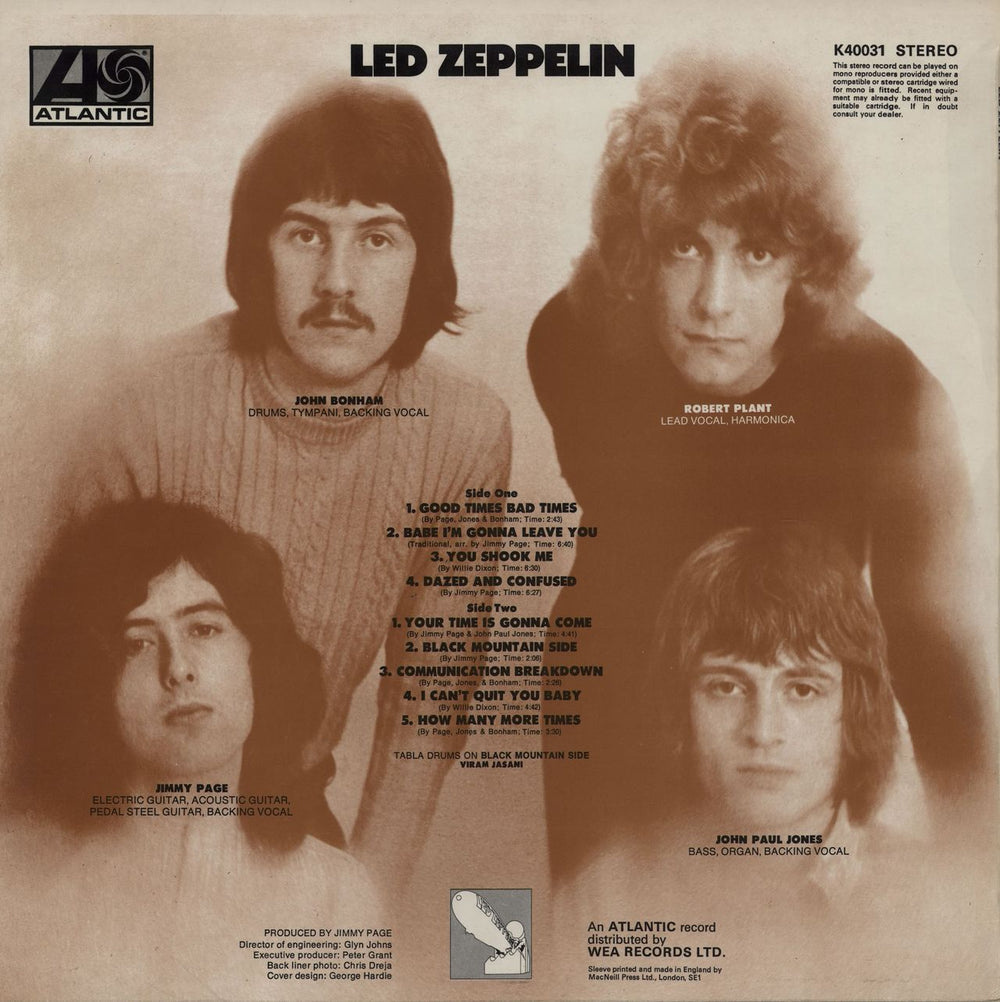 Led Zeppelin Led Zeppelin - 7th UK vinyl LP album (LP record)