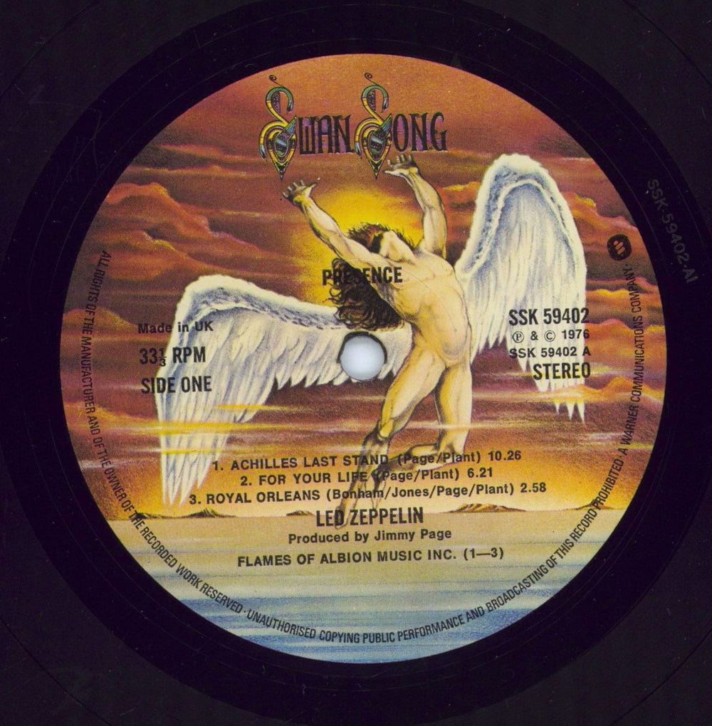 Led Zeppelin Presence - 1½ - Title Stickered Sleeve UK vinyl LP album (LP record)