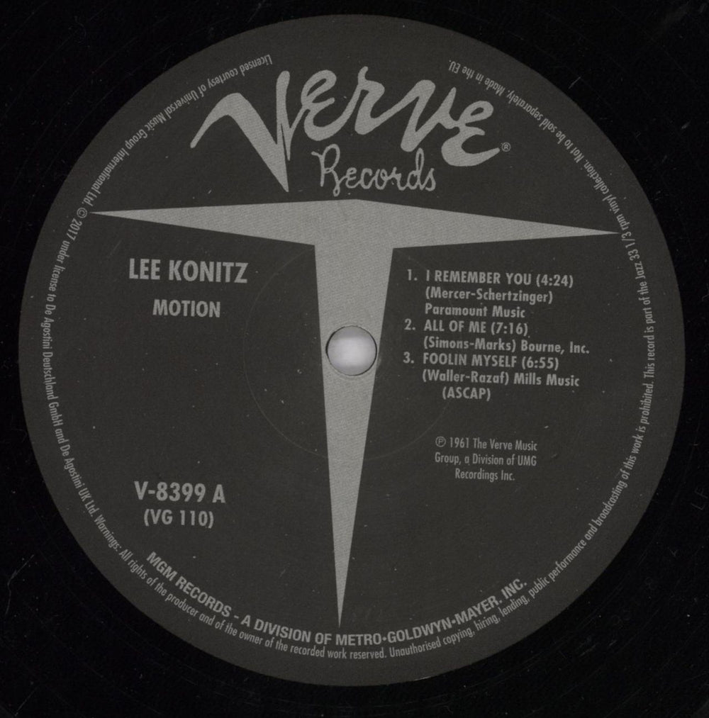 Lee Konitz Motion - 180gm Vinyl + Booklet UK vinyl LP album (LP record) LKZLPMO831949