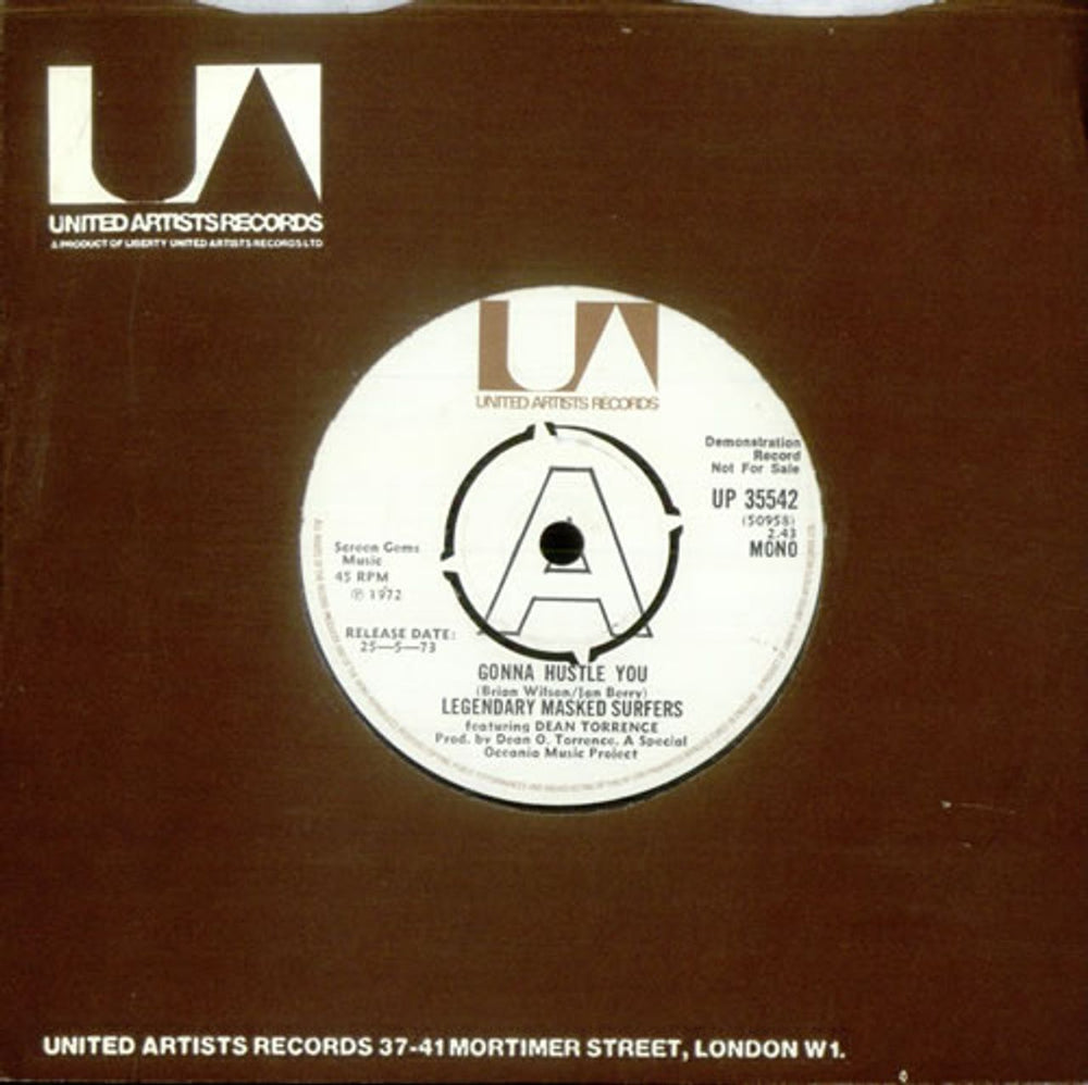 Legendary Masked Surfers Gonna Hustle You UK Promo 7" vinyl single (7 inch record / 45) UP35542