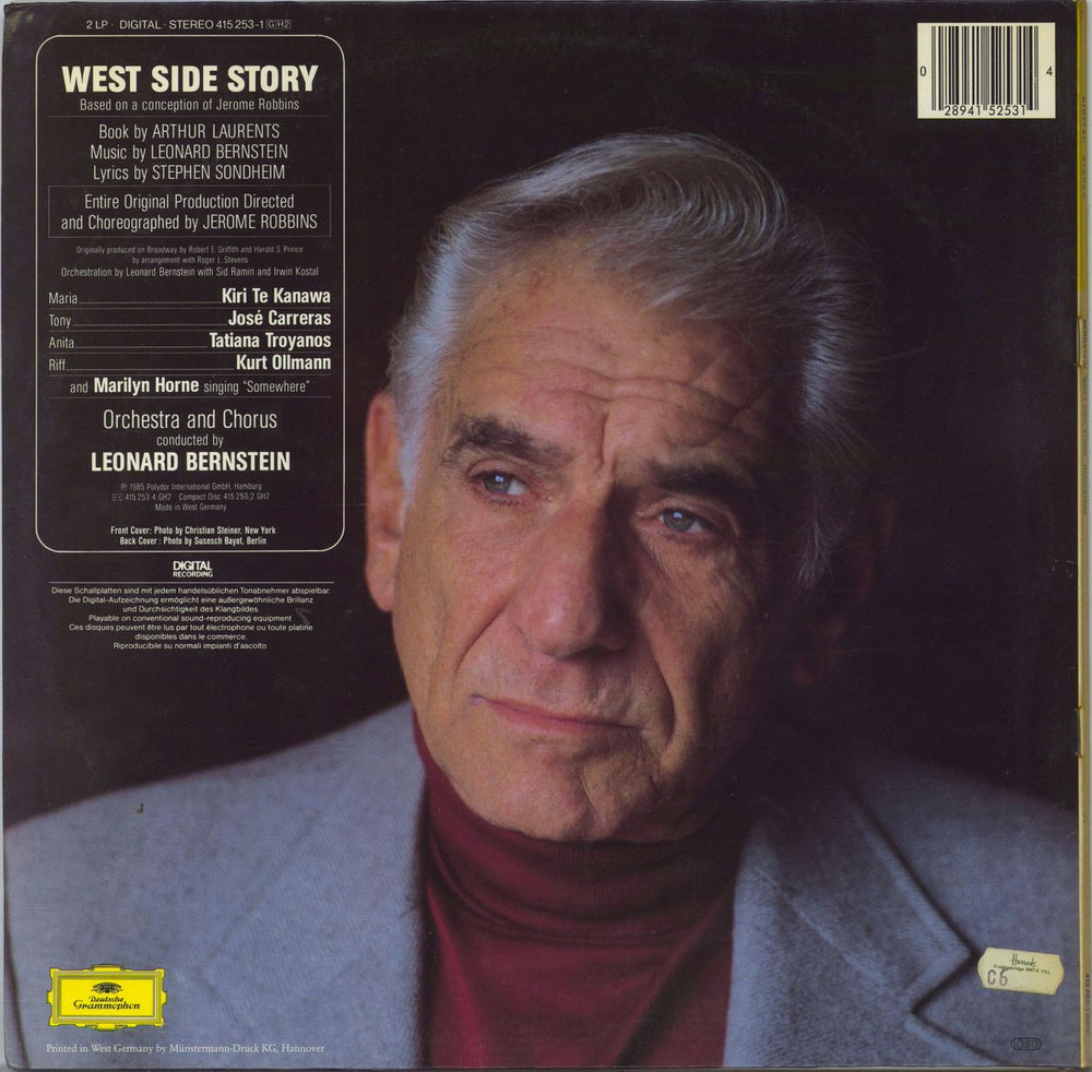 Leonard Bernstein West Side Story - Autographed German 2-LP vinyl record set (Double LP Album) 028941525314