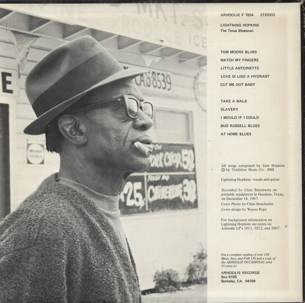 Lightnin' Hopkins The Texas Bluesman US vinyl LP album (LP record)