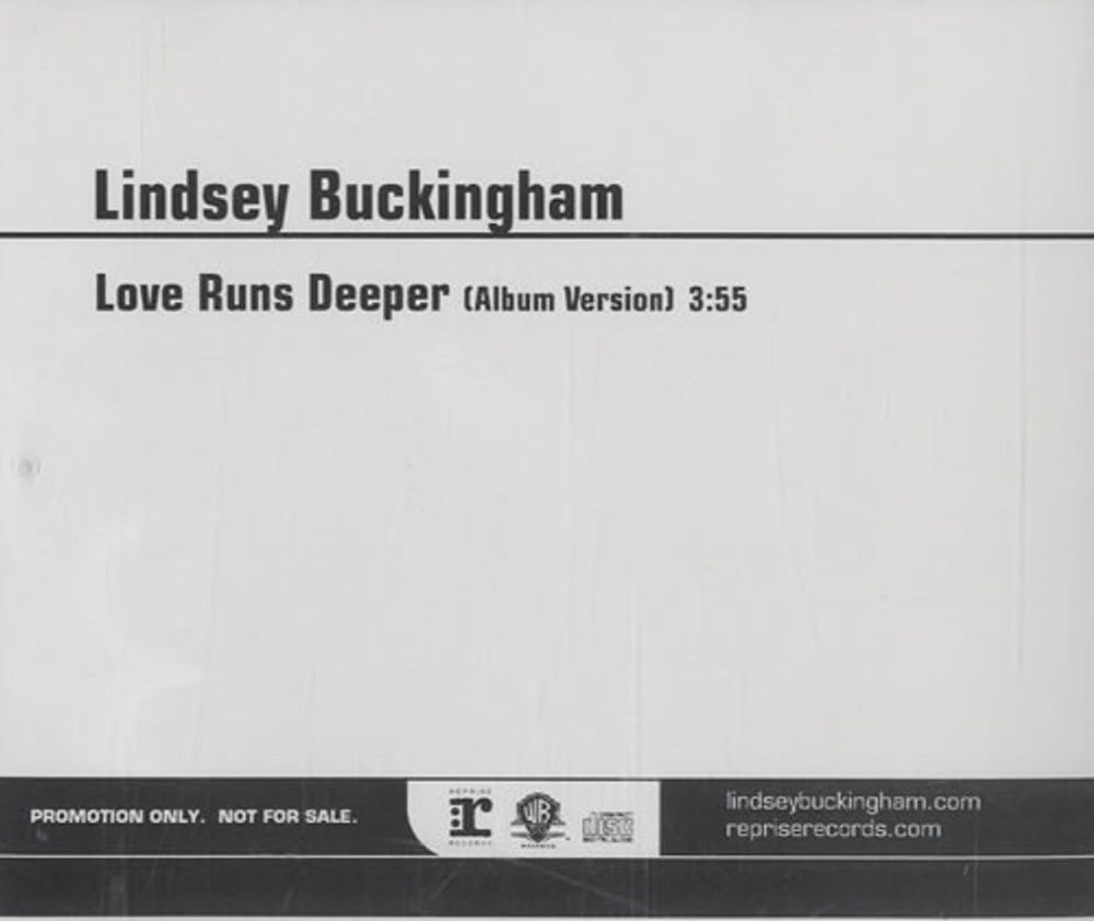 Lindsey Buckingham Love Runs Deeper US Promo CD single (CD5 / 5") PRO-CDR-517145