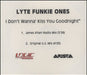 Lite Funky Ones/LFO I Don't Wanna' Kiss You Goodnight UK Promo CD-R acetate CD ACETATE