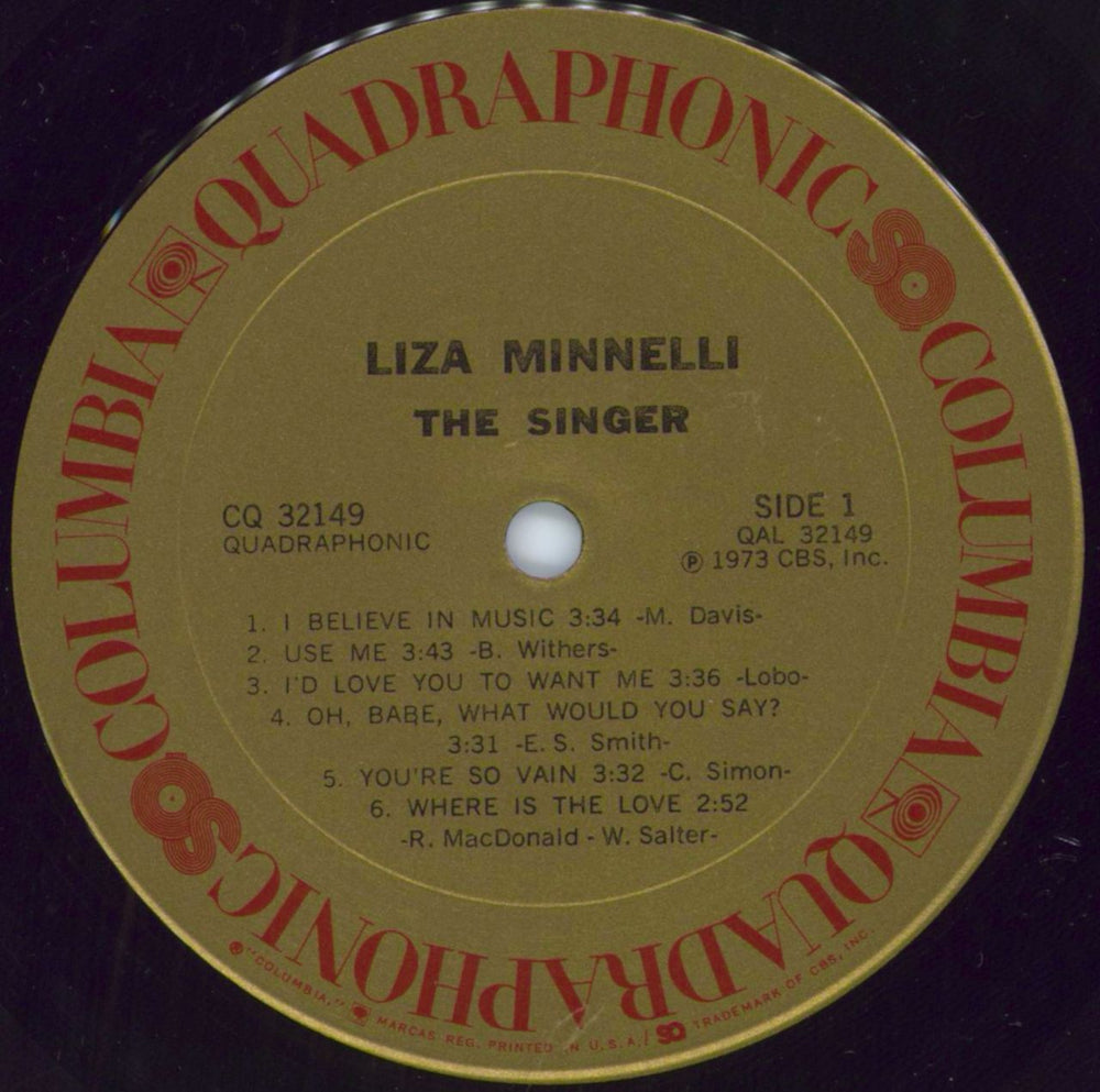 Liza Minnelli The Singer US vinyl LP album (LP record) LIZLPTH789653