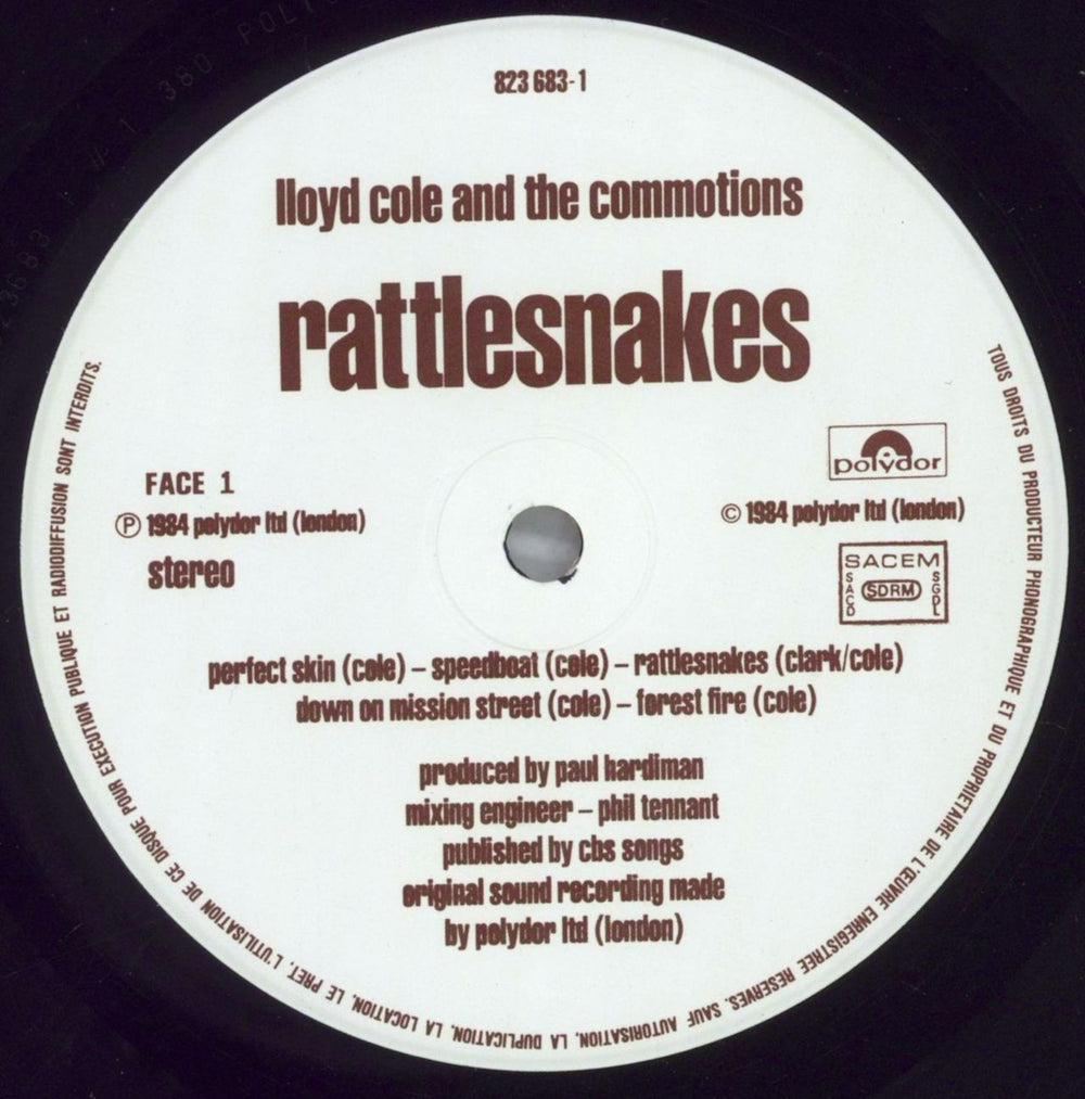 Lloyd Cole Rattlesnakes - OBI Strip & Sticker French vinyl LP album (LP record) LLOLPRA824736