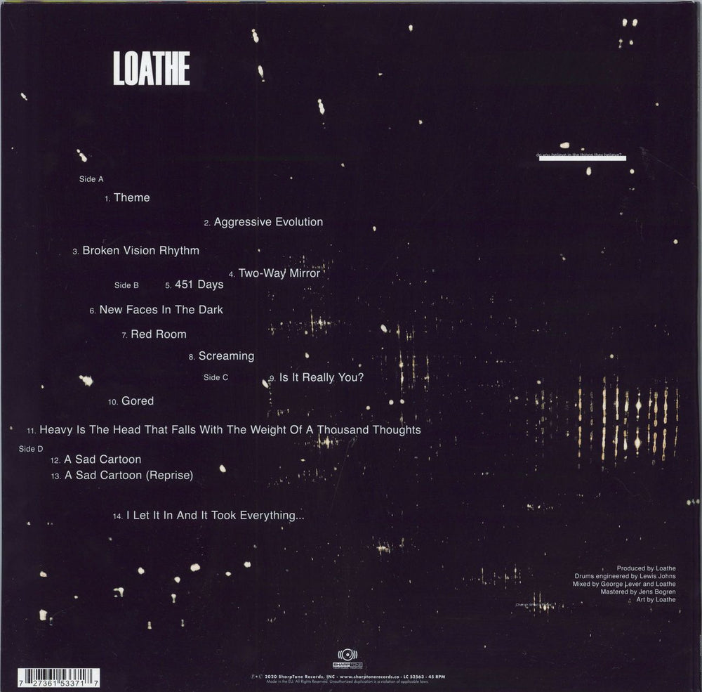 Loathe I Let It In and It Took Everything - Clear Vinyl UK 2-LP vinyl record set (Double LP Album)