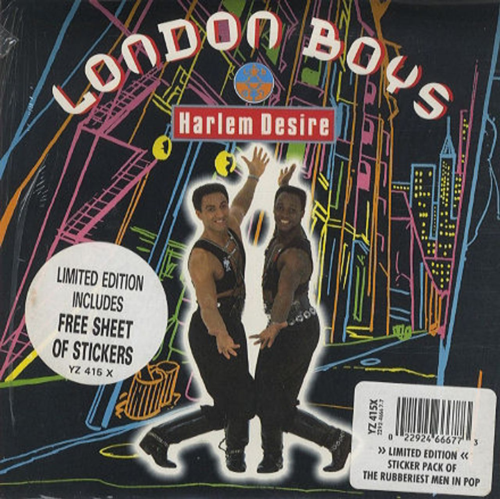 London Boys Harlem Desire + stickers UK 7" vinyl single (7 inch record / 45) YZ415X