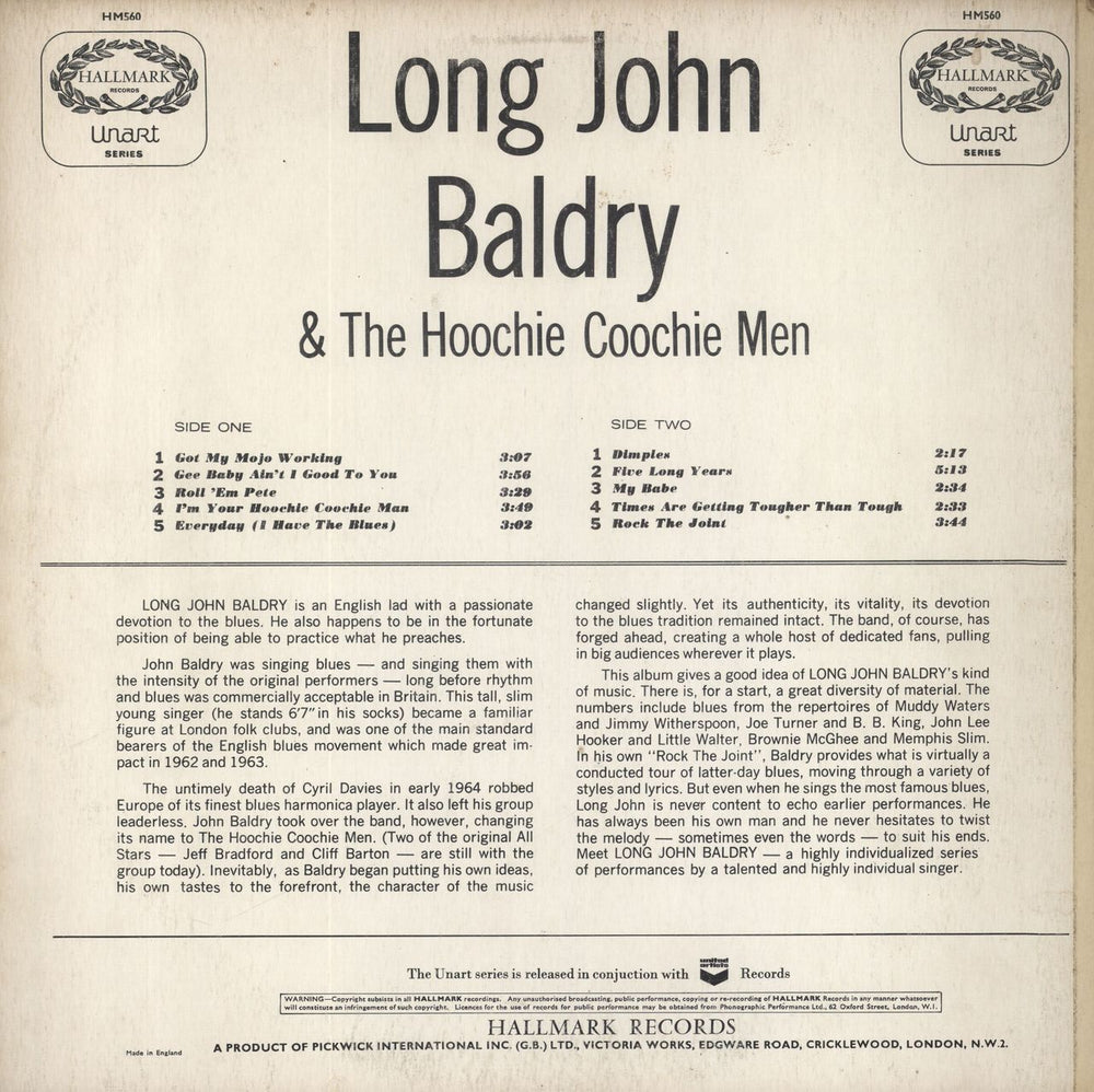 Long John Baldry Long John Baldry & The Hoochie Coochie Men UK vinyl LP album (LP record)