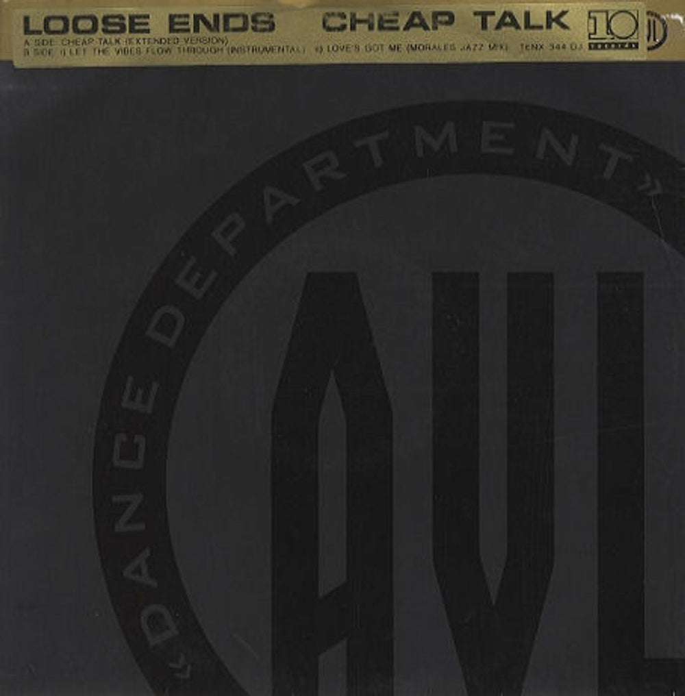 Loose Ends (80s) Cheap Talk UK Promo 12" vinyl single (12 inch record / Maxi-single) TENX344DJ