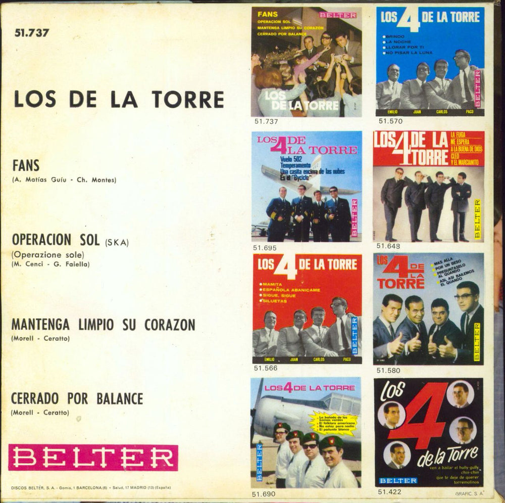 Los De La Torre Fans Spanish 7" vinyl single (7 inch record / 45)