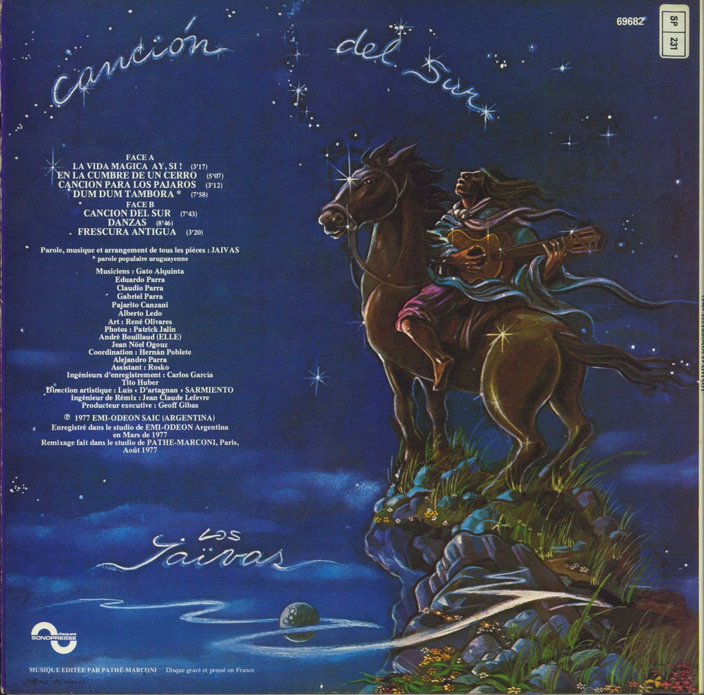 Los Jaivas Canción Del Sur UK vinyl LP album (LP record)