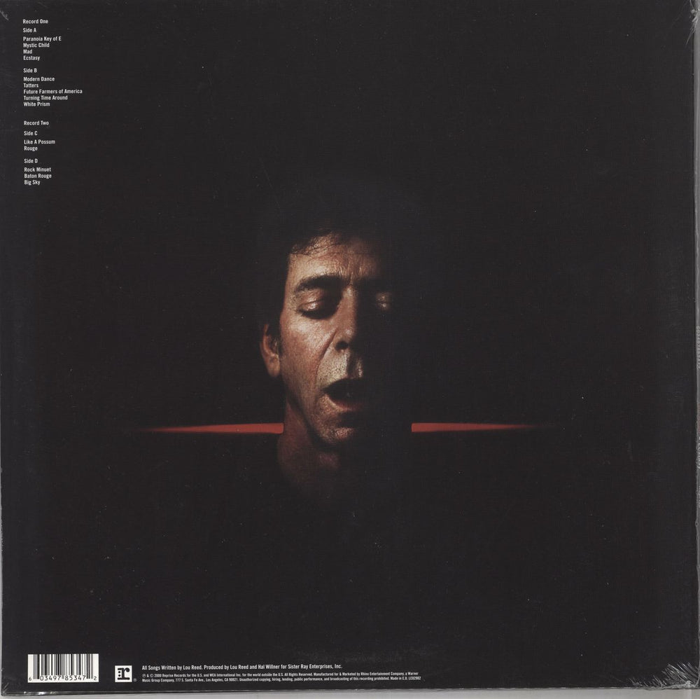 Lou Reed Ecstasy - 180gram Vinyl - Sealed UK 2-LP vinyl record set (Double LP Album) 603497853472