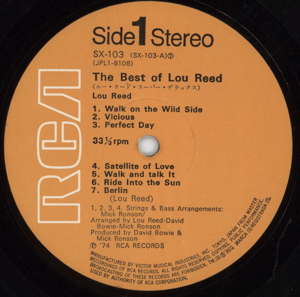 Lou Reed The Best Of Lou Reed Japanese vinyl LP album (LP record) LOULPTH808506