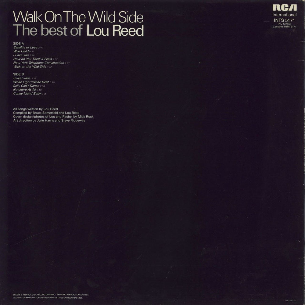 Lou Reed Walk On The Wild Side UK vinyl LP album (LP record)