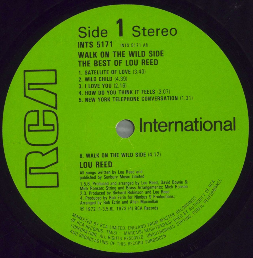 Lou Reed Walk On The Wild Side UK vinyl LP album (LP record) LOULPWA825547