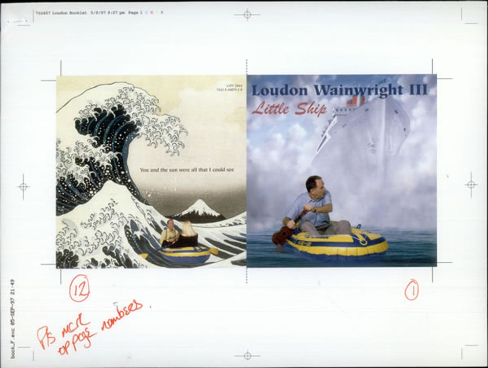 Loudon Wainwright III Little Ships UK artwork PROOF ARTWORK