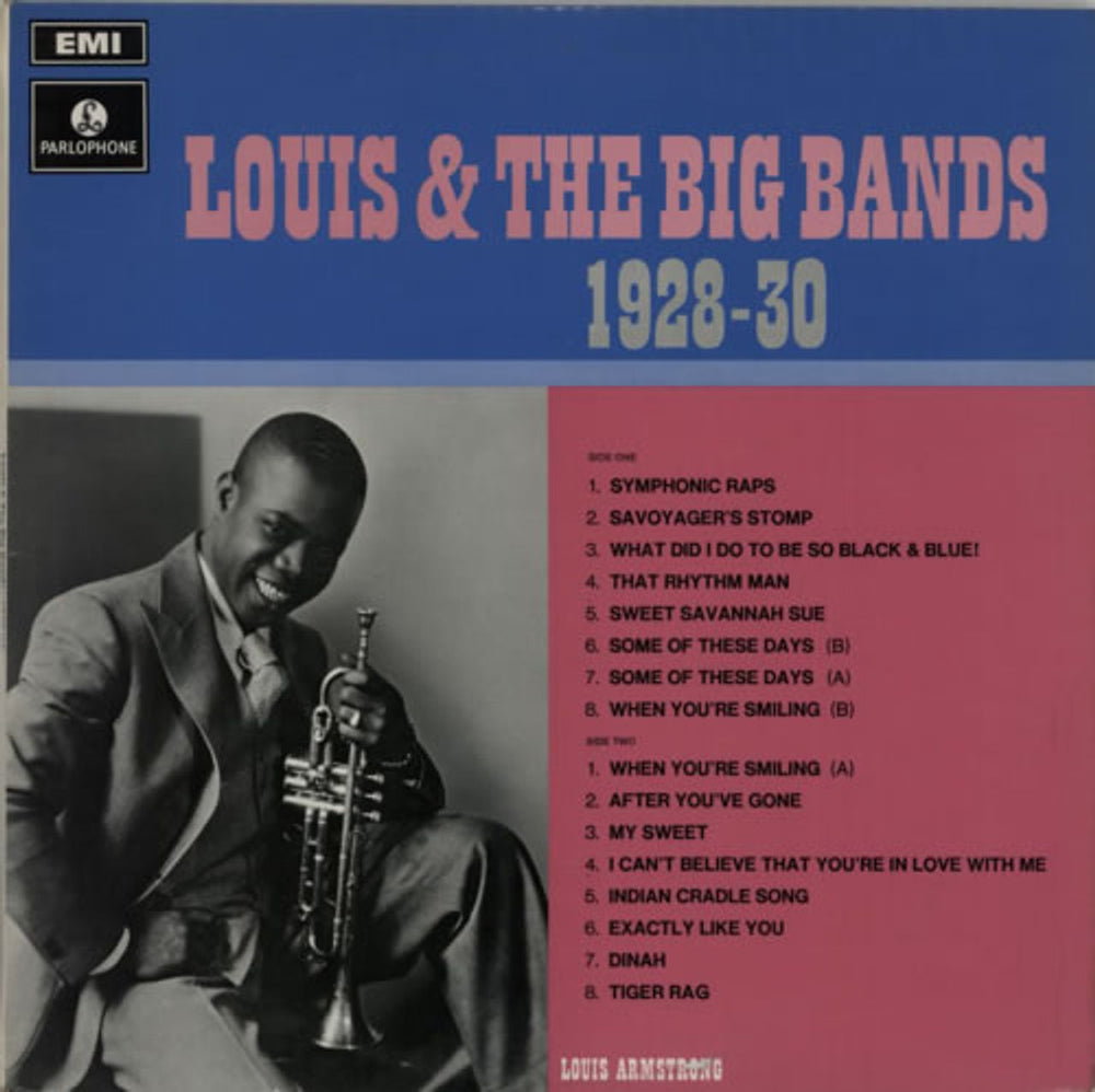 Louis Armstrong Louis & The Big-Bands 1928-30 UK Promo vinyl LP album (LP record) PMC7074