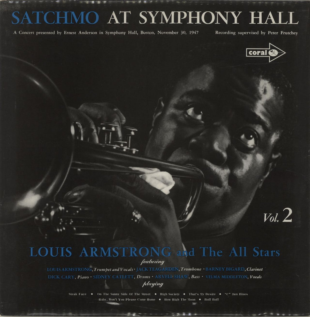 Louis Armstrong Sachmo At Symphony Hall Vol. 2 UK vinyl LP album (LP record) CP49