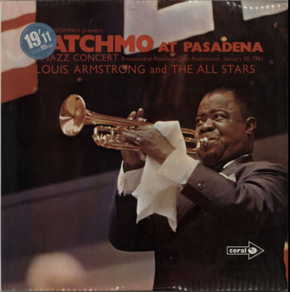 Louis Armstrong Satchmo At Pasadena UK vinyl LP album (LP record) CP50