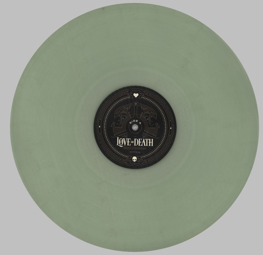 Love And Death Perfectly Preserved - Green Pickle Vinyl UK vinyl LP album (LP record) 6S4LPPE823818