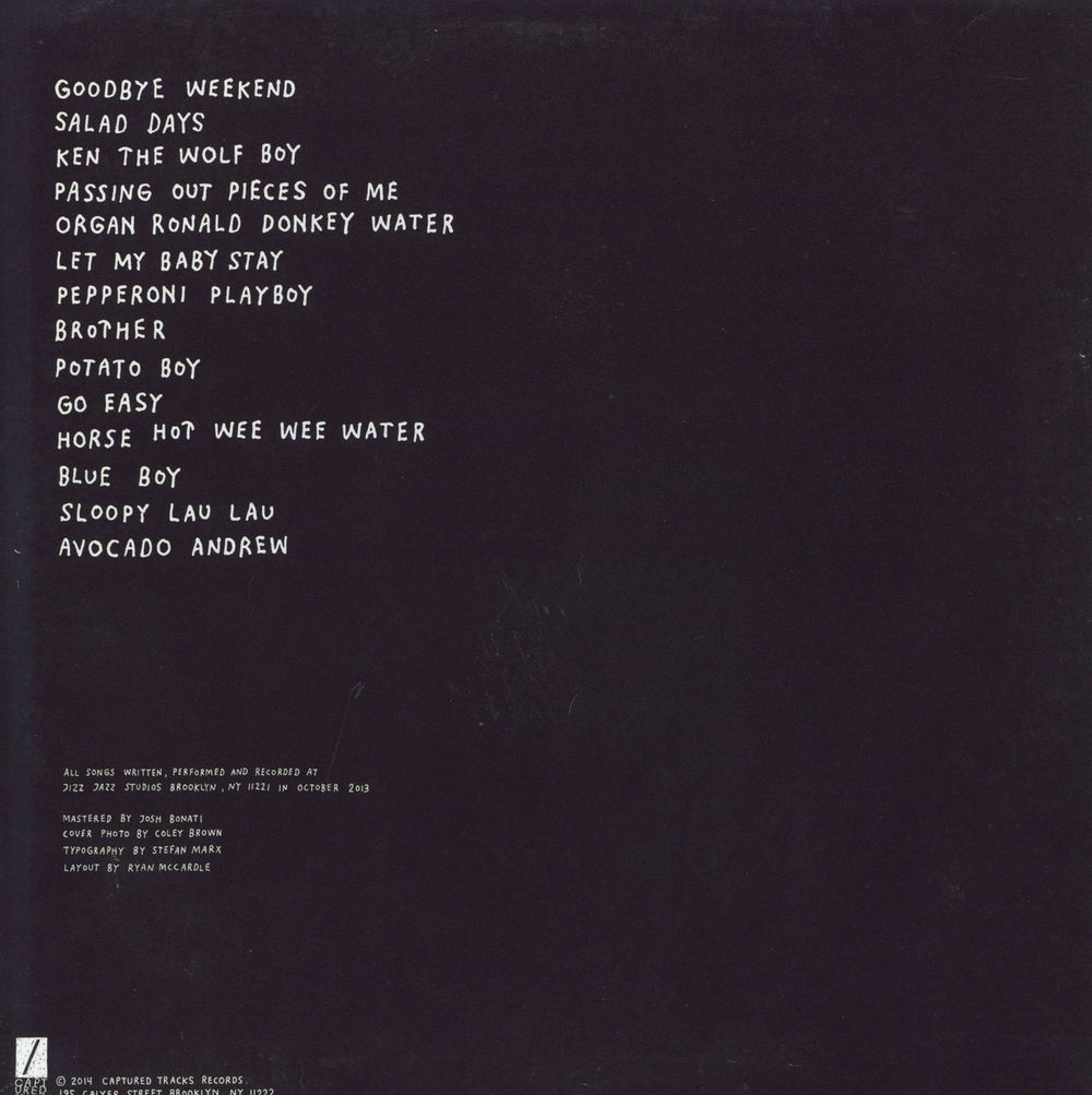 Mac DeMarco Salad Days Demos - White Vinyl UK vinyl LP album (LP record)