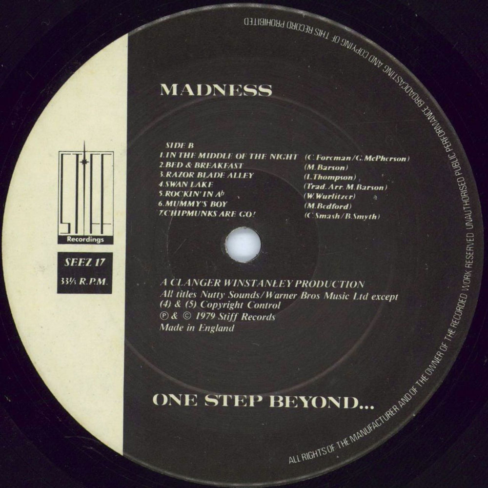 Madness One Step Beyond... - Misprint UK vinyl LP album (LP record) MDNLPON758568