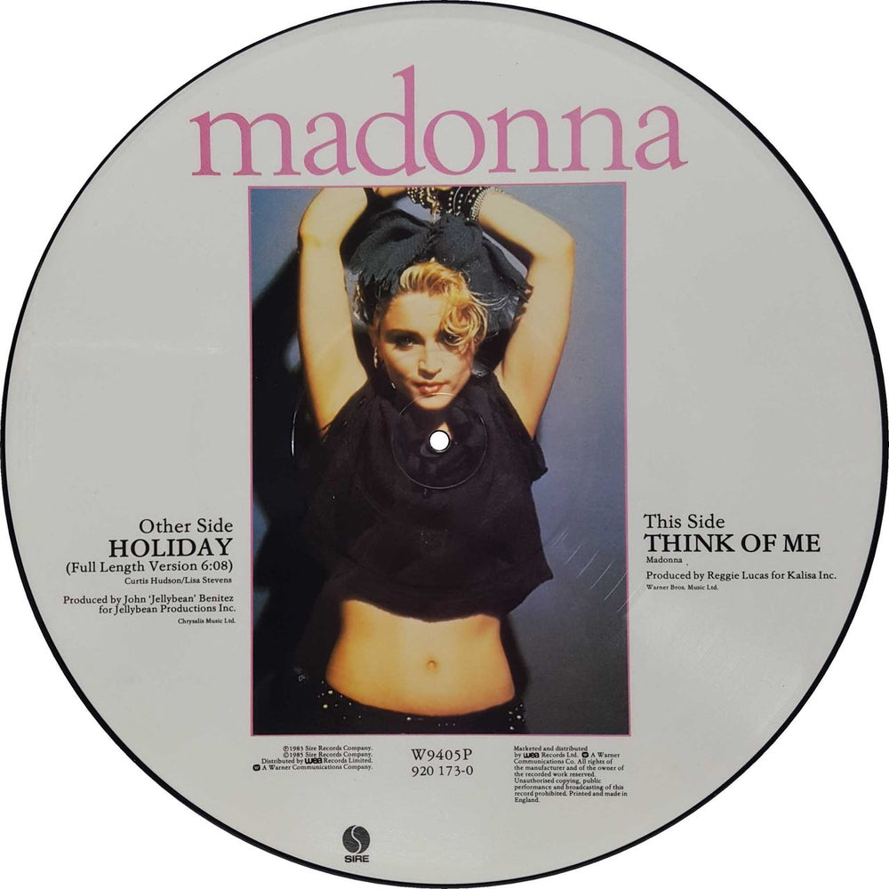 Madonna Holiday UK 12" vinyl picture disc (12 inch picture record) MAD2PHO05822