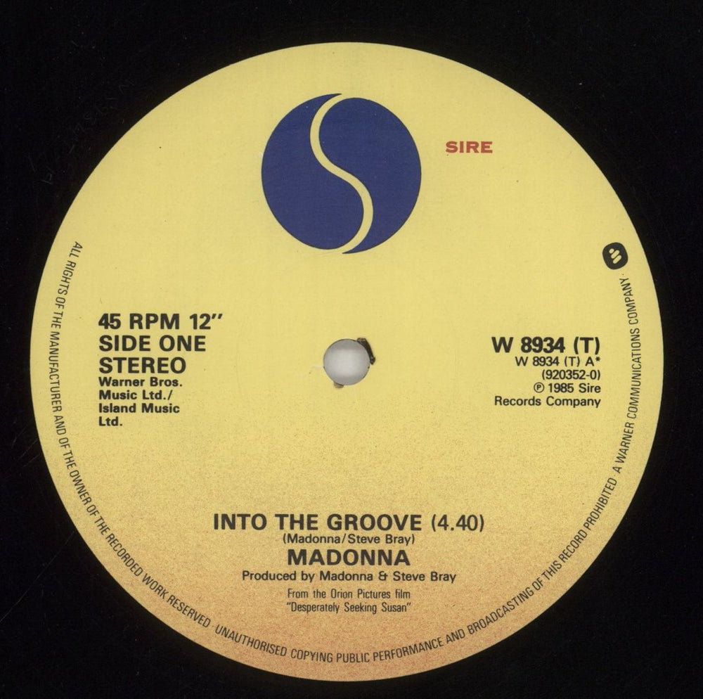 Madonna Into The Groove + Hype-Sticker & Poster UK 12" vinyl single (12 inch record / Maxi-single) MAD12IN00351