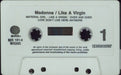 Madonna Like A Virgin - Light Grey, Black Print - Full Back UK cassette album MADCLLI777492