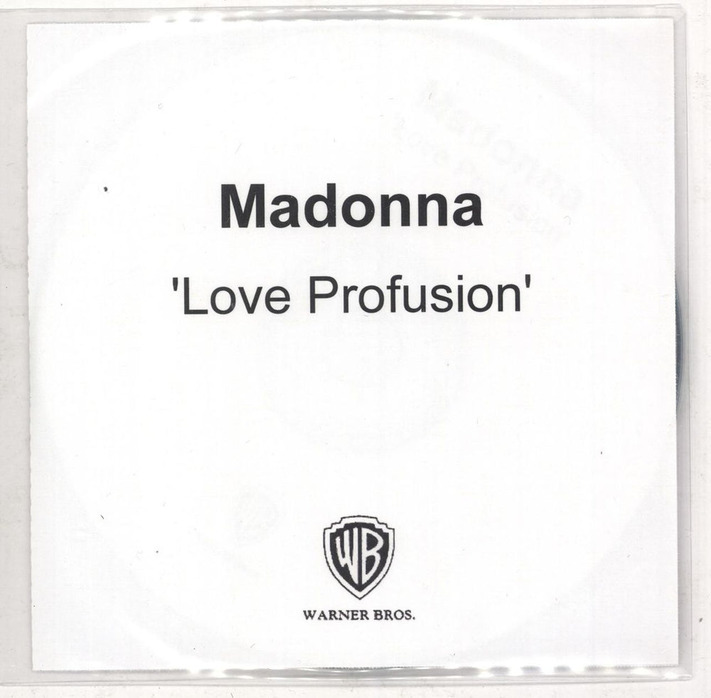 Madonna Love Profusion UK CD-R acetate CD-R ACETATE