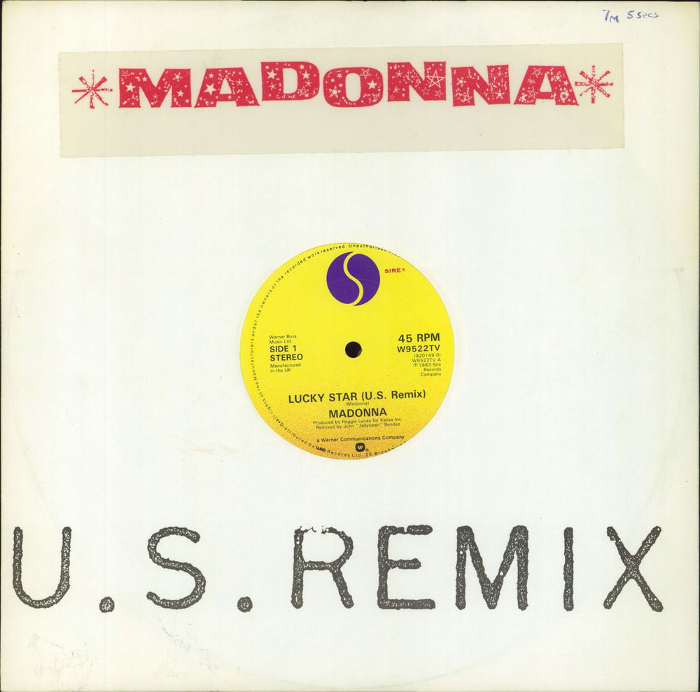 Madonna Lucky Star - US Remix - EX UK 12" vinyl single (12 inch record / Maxi-single) W9522TV