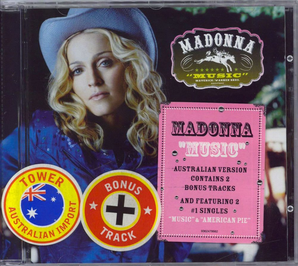 Madonna Music - Stickered case Australian CD album (CDLP) 9362478662