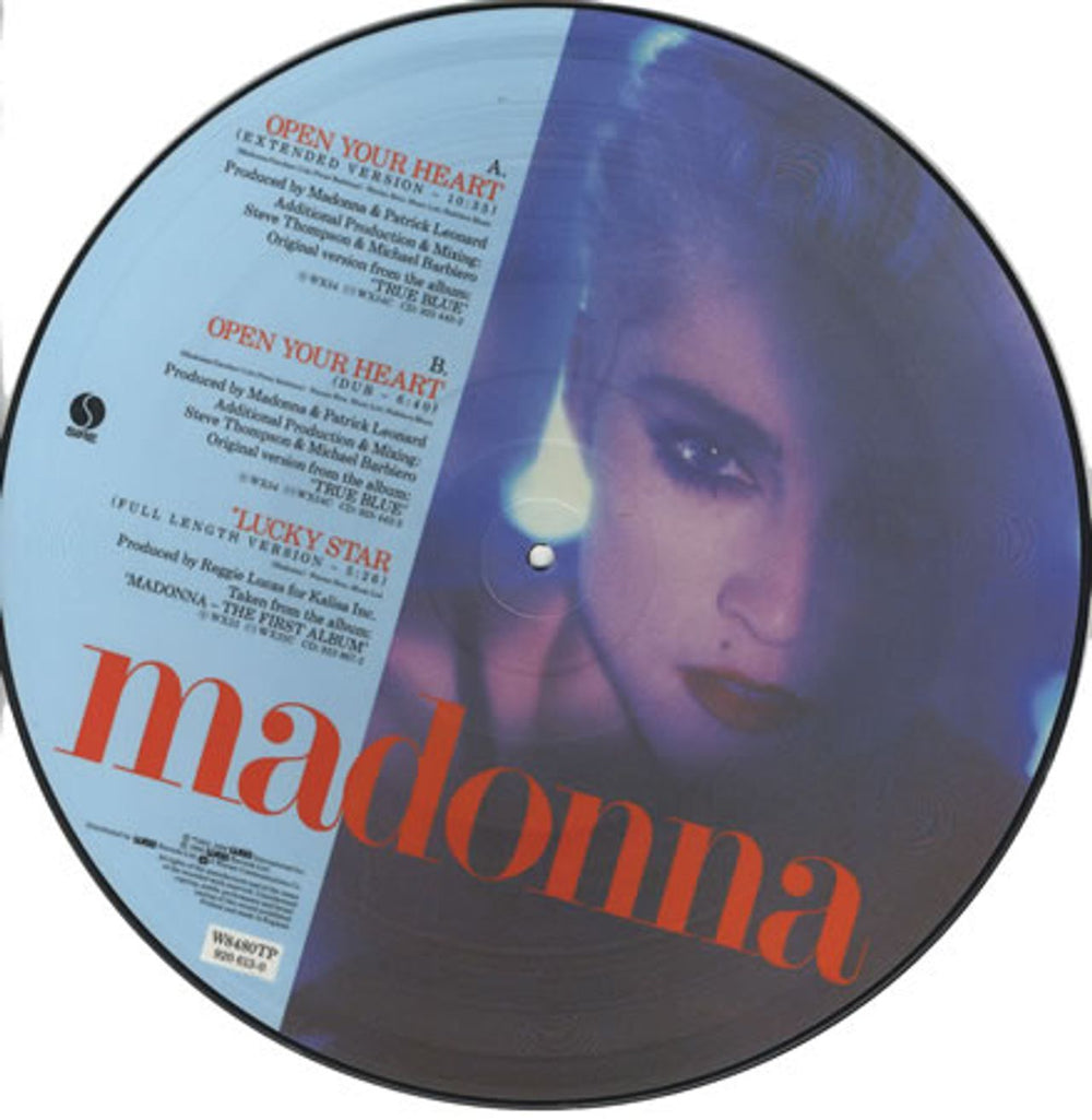 Madonna Open Your Heart UK 12" vinyl picture disc (12 inch picture record) MAD2POP01781