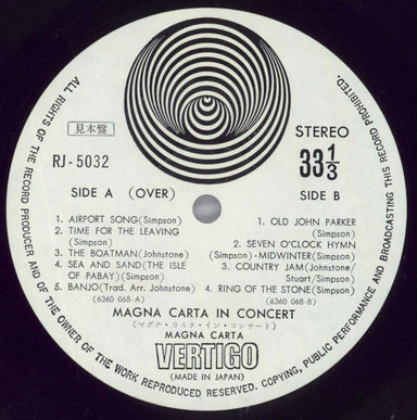 Magna Carta In Concert Japanese Promo Vinyl LP — RareVinyl.com