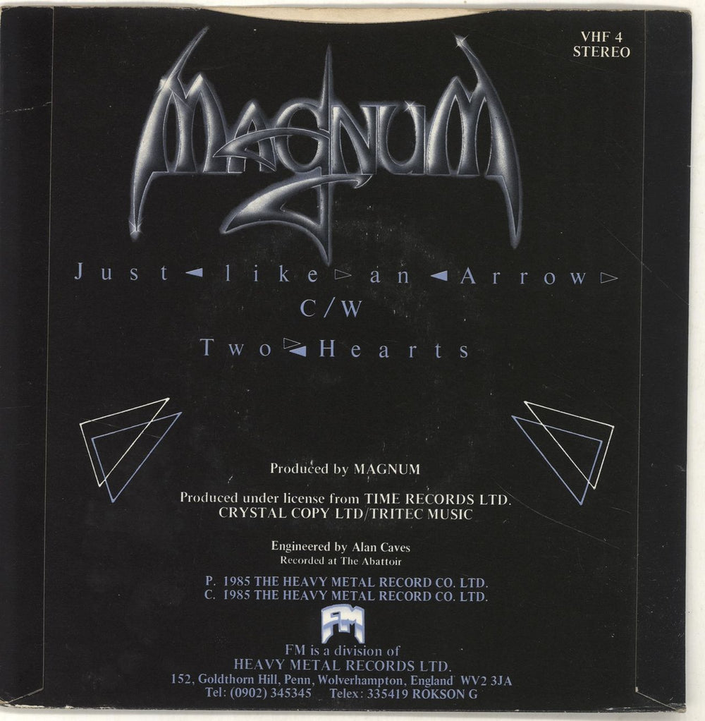 Magnum Just Like An Arrow UK 7" vinyl single (7 inch record / 45)