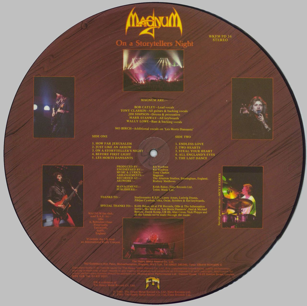 Magnum On A Storytellers Night UK picture disc LP (vinyl picture disc album)