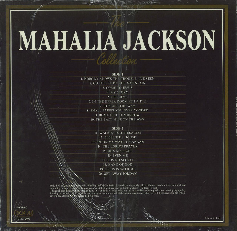 Mahalia Jackson 20 Golden Greats Italian vinyl LP album (LP record)