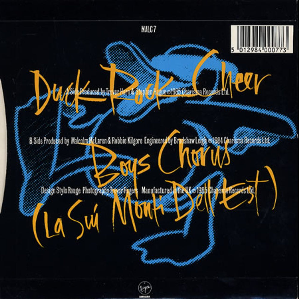 Malcolm McLaren Duck Rock Cheer UK 7" vinyl single (7 inch record / 45) MAL07DU182605