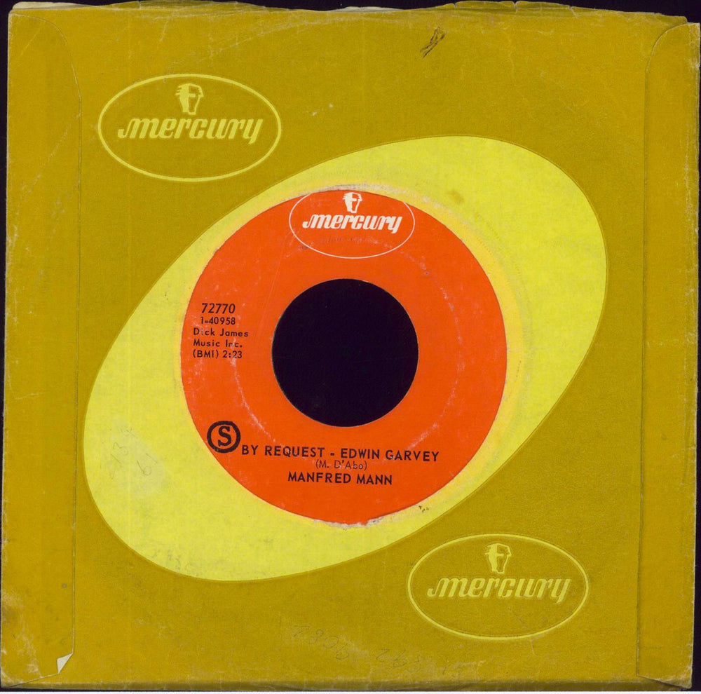 Manfred Mann Quinn The Eskimo / By Request - Edwin Garvey US 7" vinyl single (7 inch record / 45)