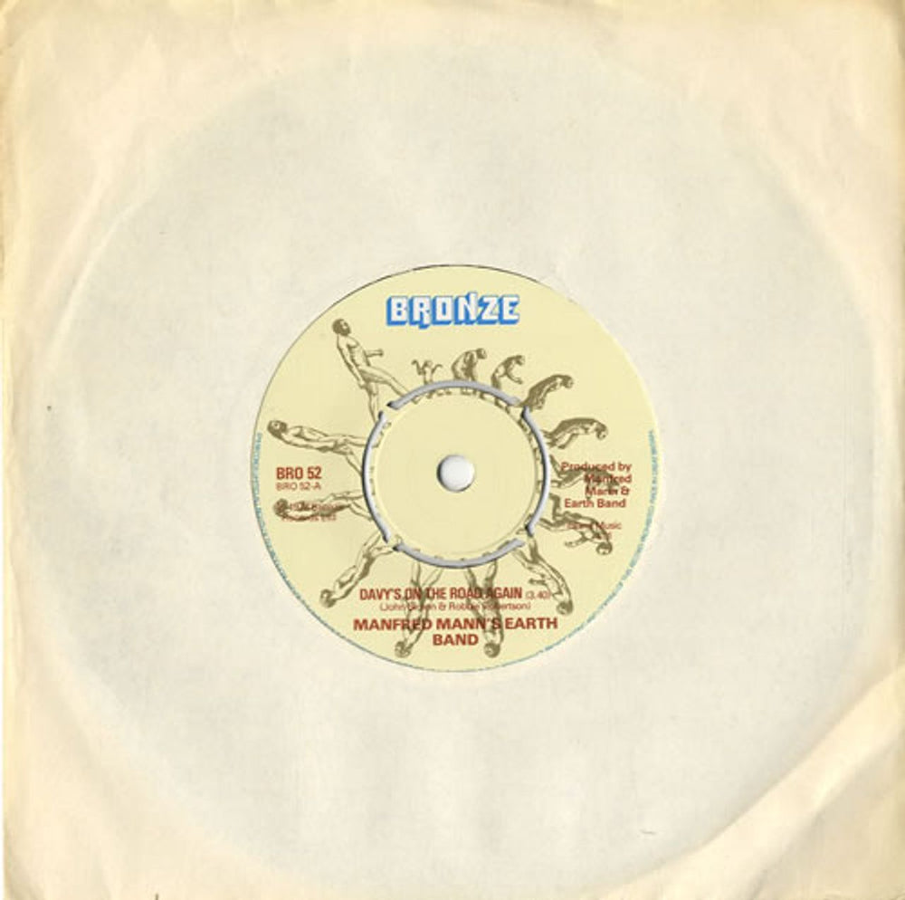 Manfred Mann's Earth Band Davy's On The Road Again UK 7" vinyl single (7 inch record / 45) BRO52