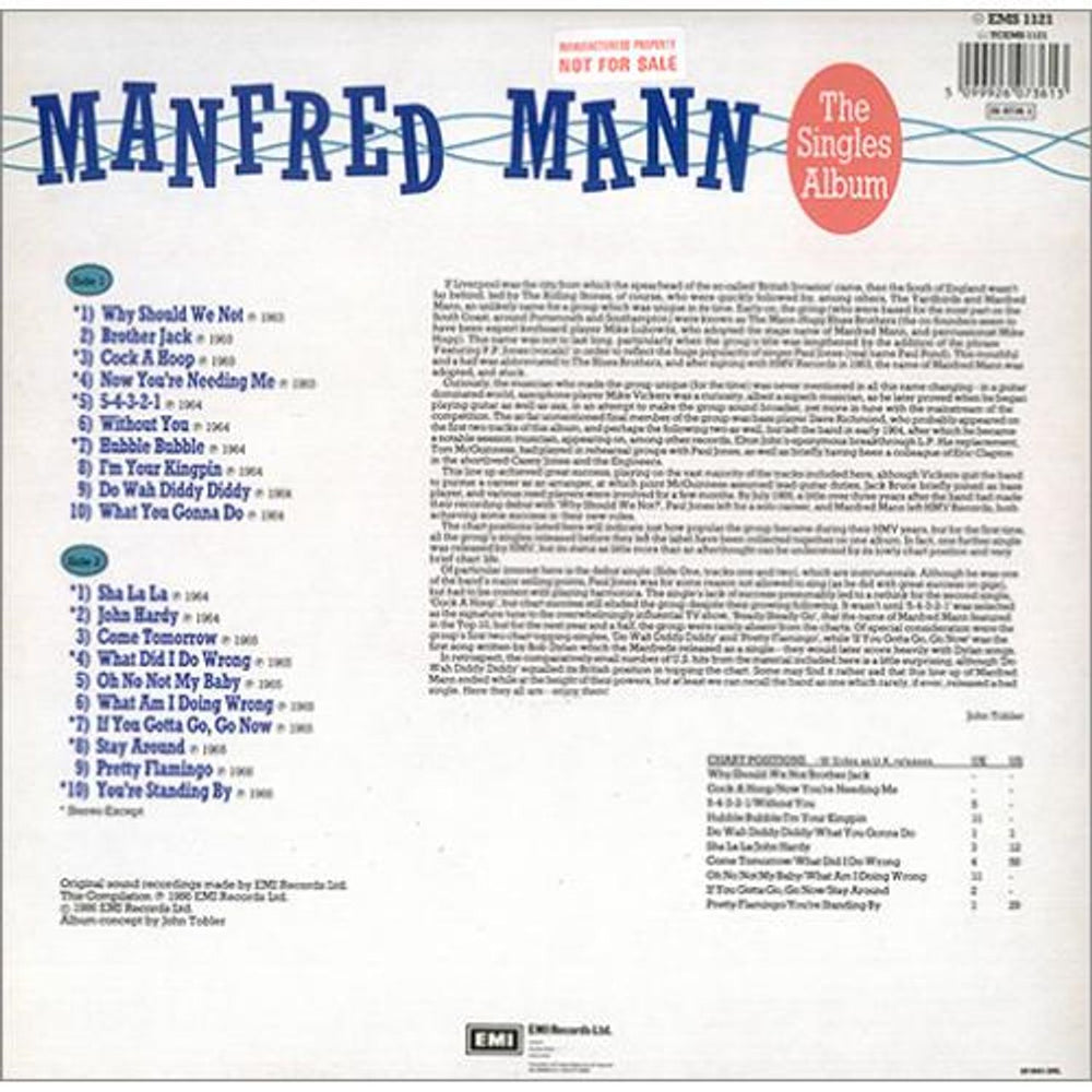 Manfred Mann The Singles Album UK vinyl LP album (LP record) MFMLPTH240631