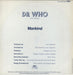 Mankind Dr. Who - P/S - Blue UK 12" vinyl single (12 inch record / Maxi-single)