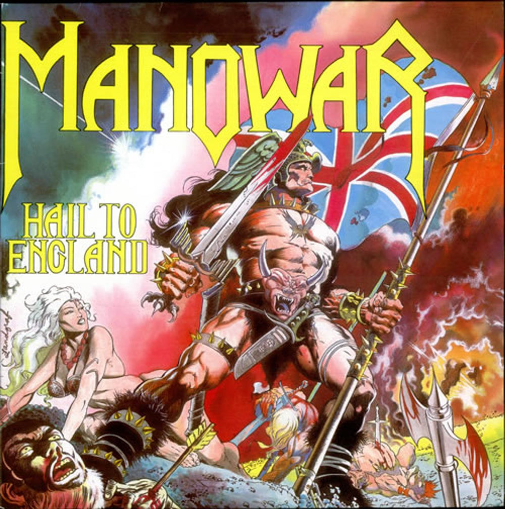 Manowar Hail To England UK vinyl LP album (LP record) MFN-19