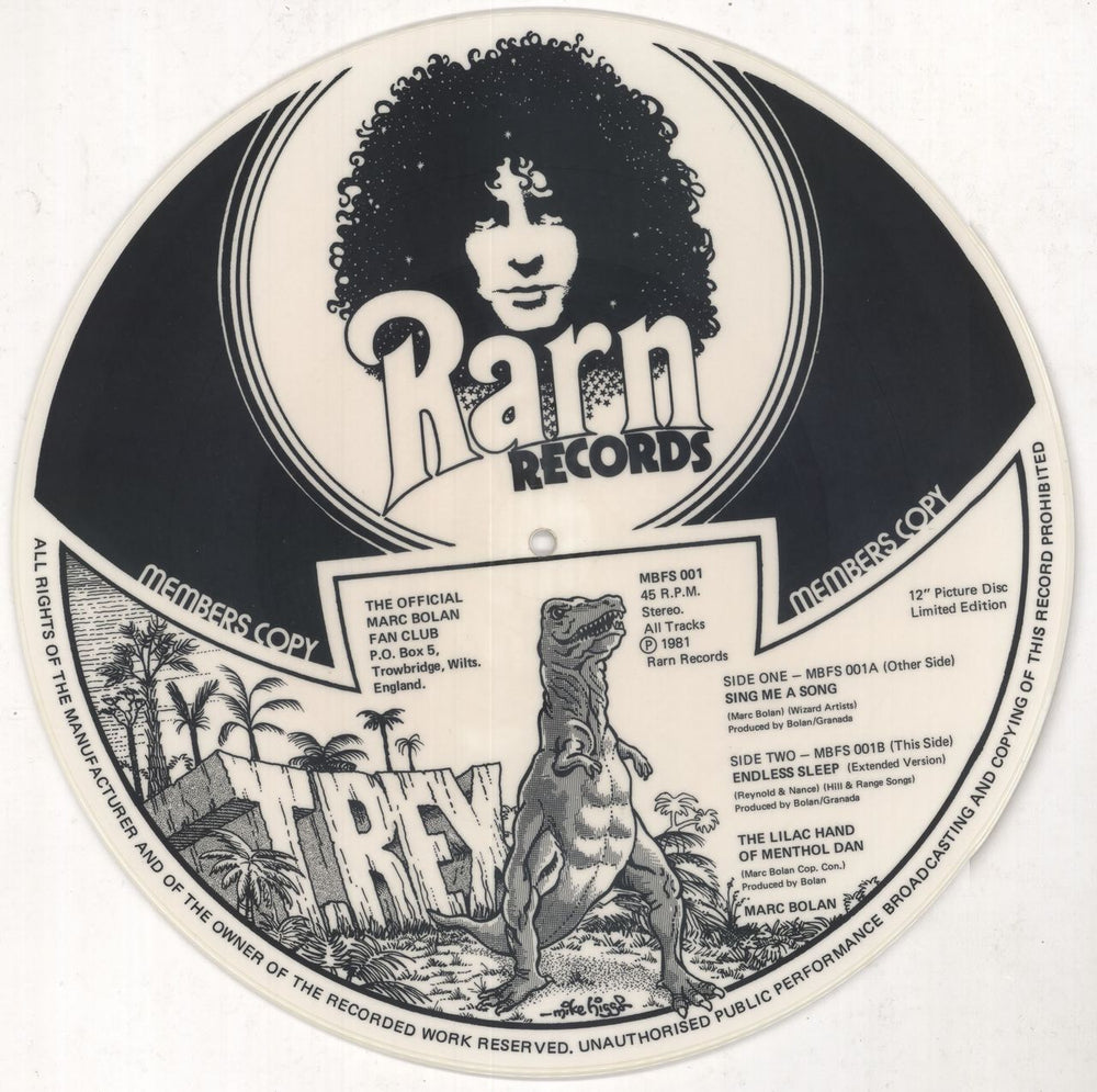 Marc Bolan Sing Me A Song - 1st UK 12" vinyl picture disc (12 inch picture record)