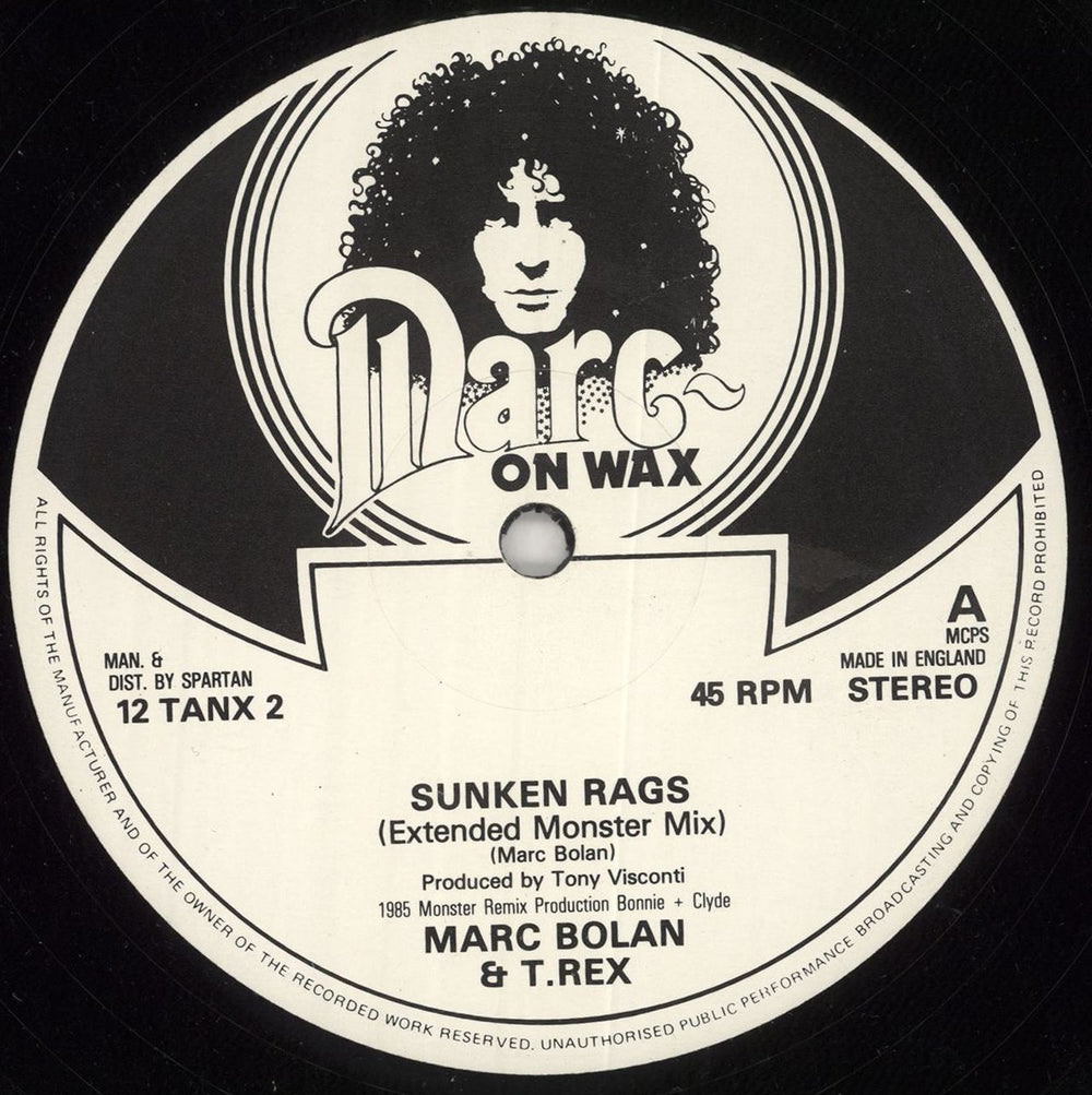 Marc Bolan Sunken Rags UK 12" vinyl single (12 inch record / Maxi-single) MAB12SU281233